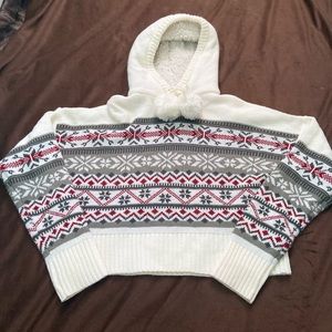 Holiday Crop top Hoodie ls size medium/large